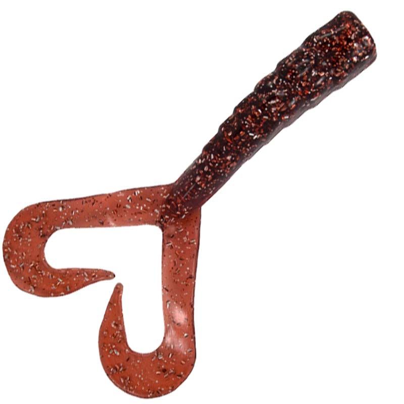 Gibbs Delta 8&quot; Twin Tail Worm 2Pk , Color: RootBeer
