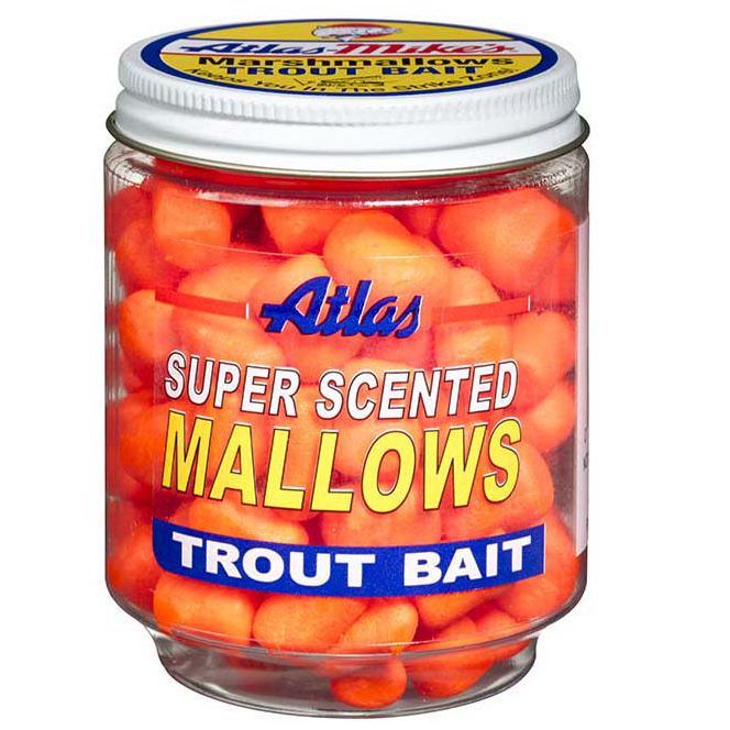 Atlas Mike&#39;s Super Scented Mallows Trout Bait 1.5oz, Color: Orange/Garlic