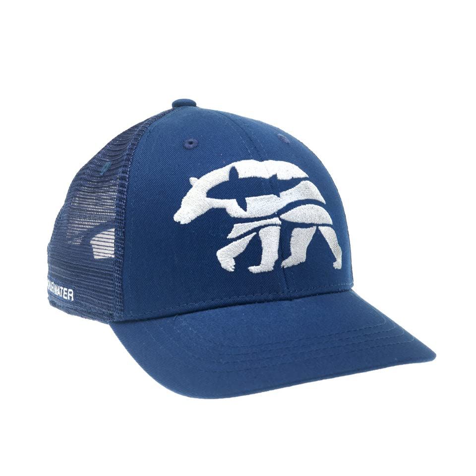 RepYourWater Trout Bear Mesh Back Hat Navy/Navy