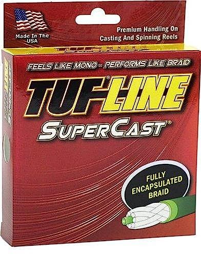 Tuf-Line SuperCast 125-Yard Braided Fishing Line, Green, 6-Pound