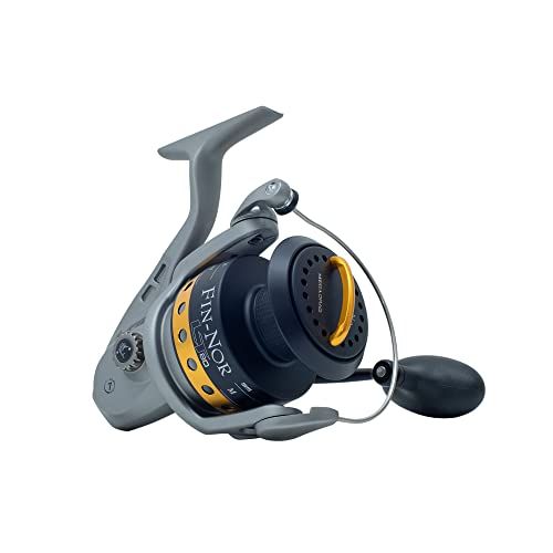 Fin-Nor LT40 Lethal Spinning Reel, 230-Yards, 10-Pound Mono Line Capacity, 23-Pound Maximum Drag, Gray and Black Finish