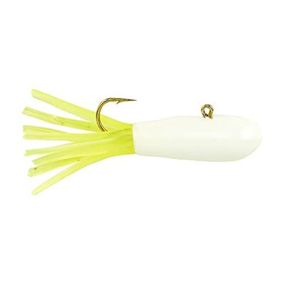 Berkley Powerbait Pre-Rigged Atomic Tubes Fishing Soft Bait, White Chartreuse, 1/64 oz