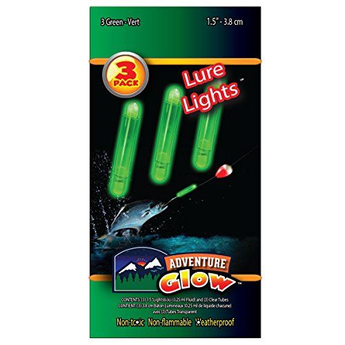 Adventure Glow 3 Pack 1.5&quot; Green Lure Light Fishing Equipment