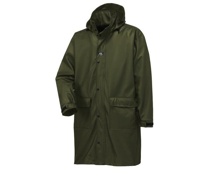 Helly Hansen Impertech Long Coat , Color: Green Brown, Size: S