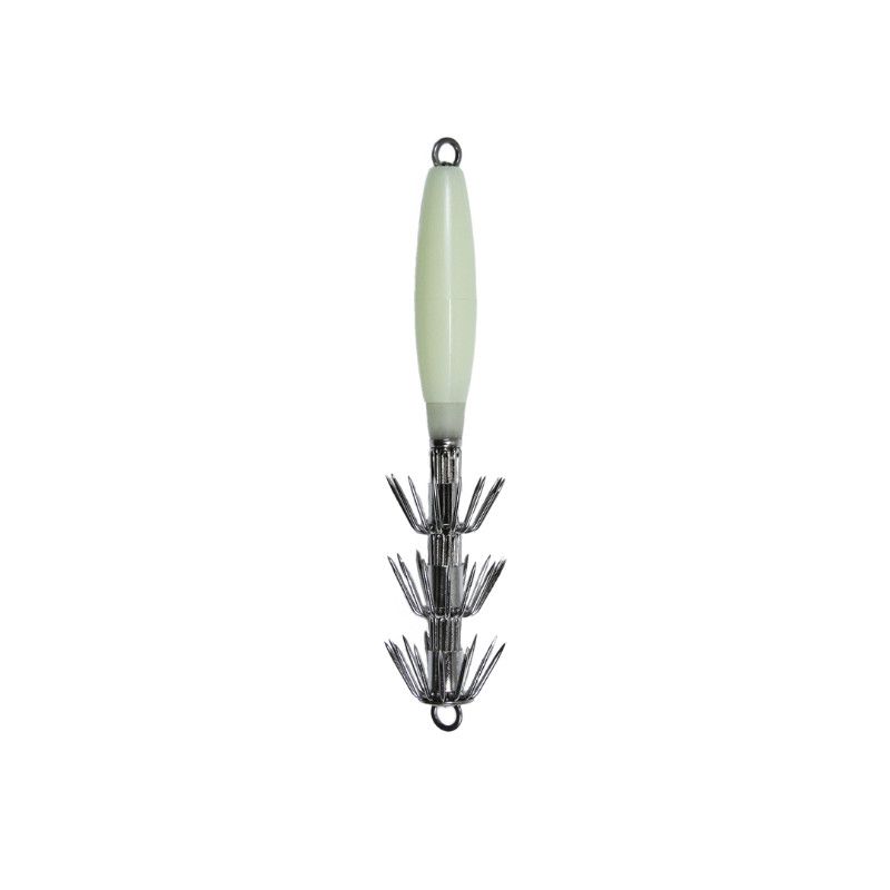 Promar 7.5&quot; Hard Body Squid Jig Luminous Glow 3 Hooks