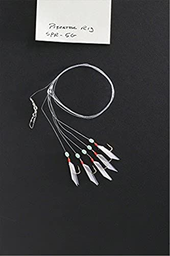 Mustad Piscator Bait Rig, Glow Beads, White/Fl. Red 10
