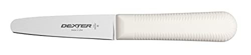 Sani-Safe S129-PCP 3-3/8&quot; White Clam Knife with Polypropylene Handle