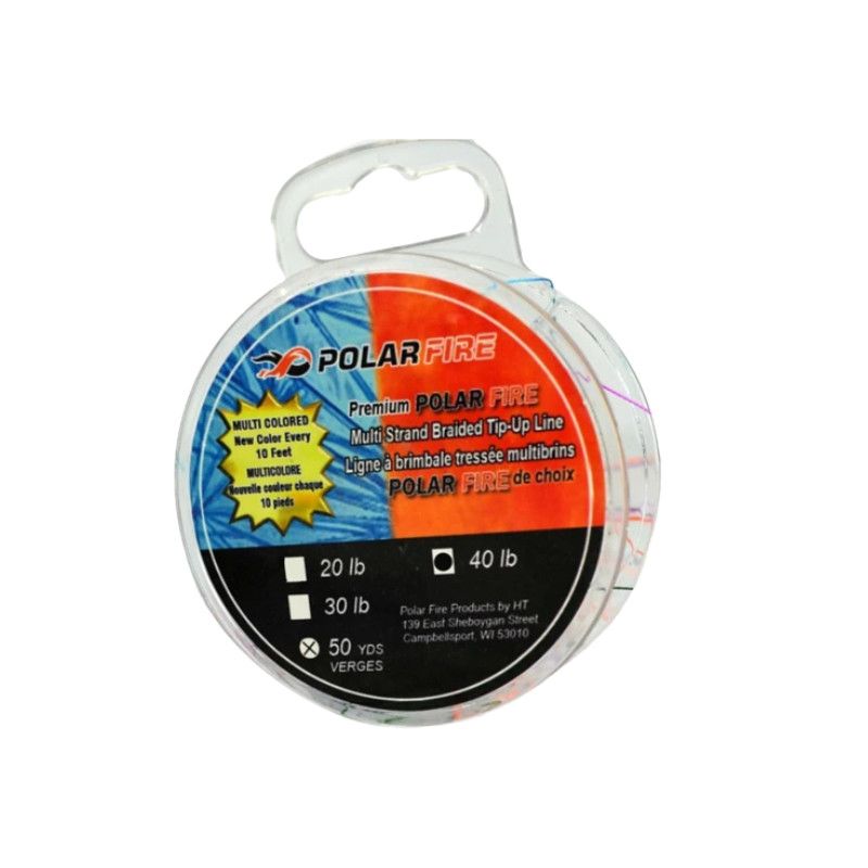 HT Tackle Premium Polar Fire Ice Line Braid 40lb x 50yds Multi Colored
