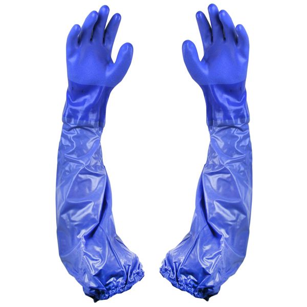 Atlas 690 Triple Dipped PVC Shoulder Lenth, Color: Blue, Size: M