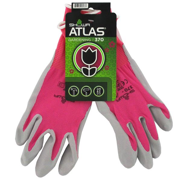 Atlas Nitrile 370 Garden Glove, Color: Fuchsia, Size: S