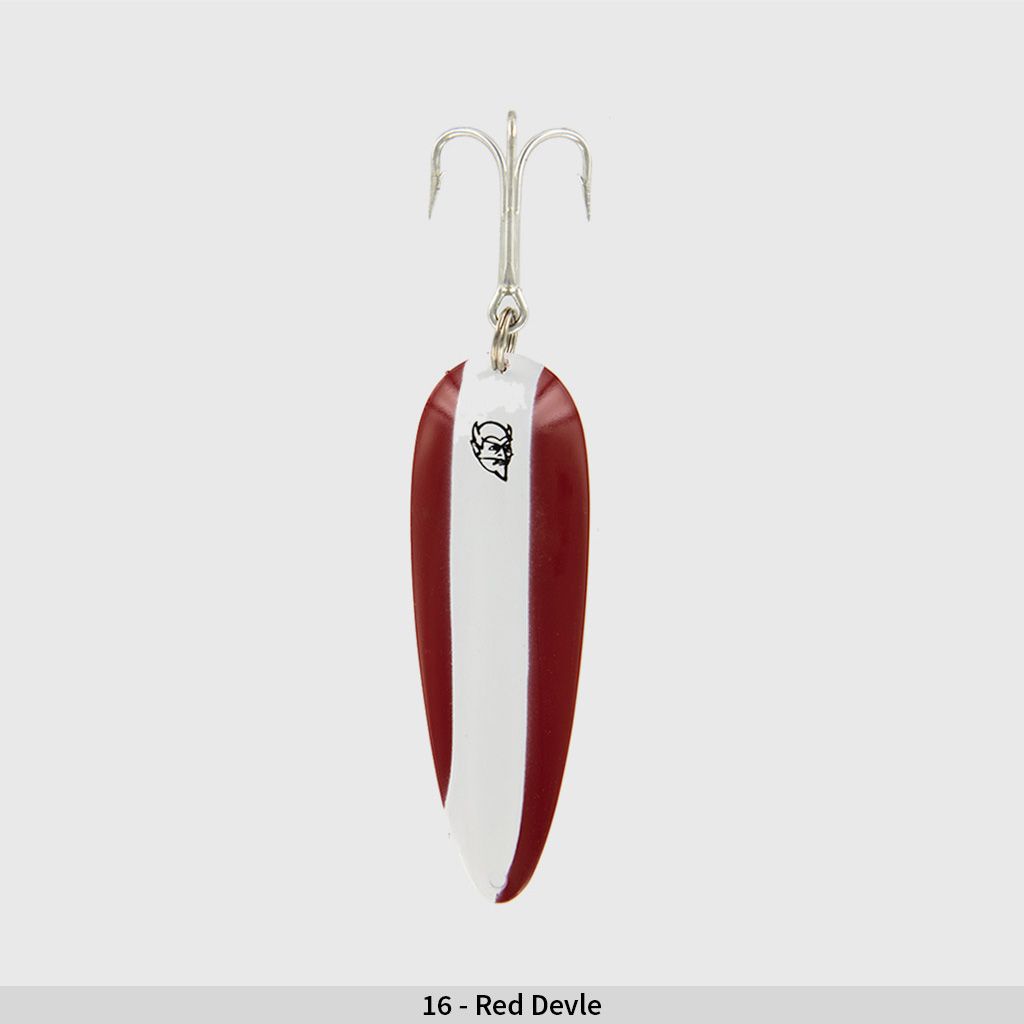 Dardevle Spoon 1oz, Color: Red/White Stripe