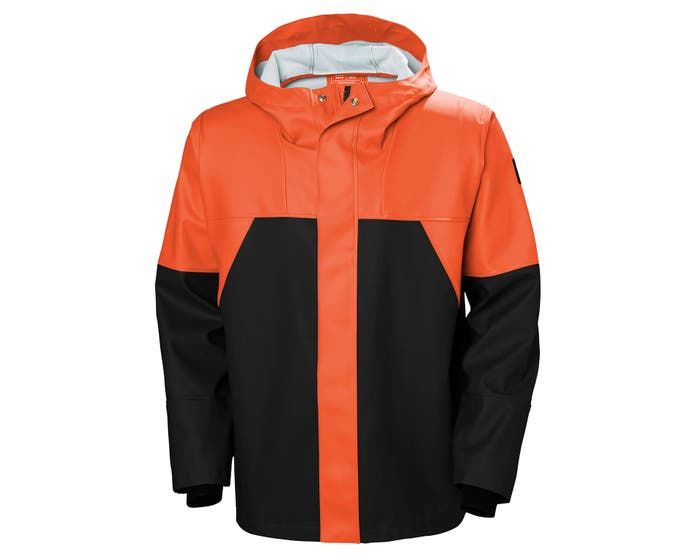Helly Hansen Storm Rain Jacket , Color: Orange Black, Size: S