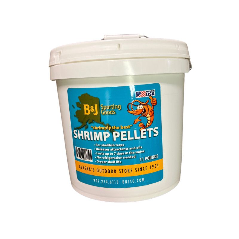 B&amp;J Bait Shrimp Pellets – Shellfish Trap Attractant, Size: 11lb Bucket