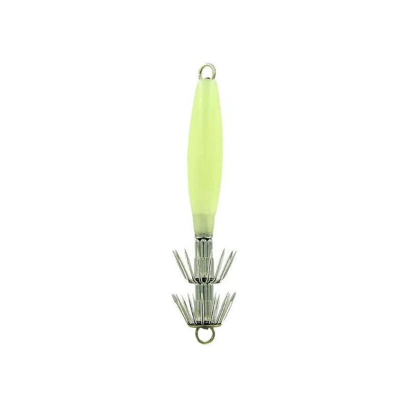 Promar 6&quot; Hard Body Squid Jig - Luminous Glow - 2 Hooks