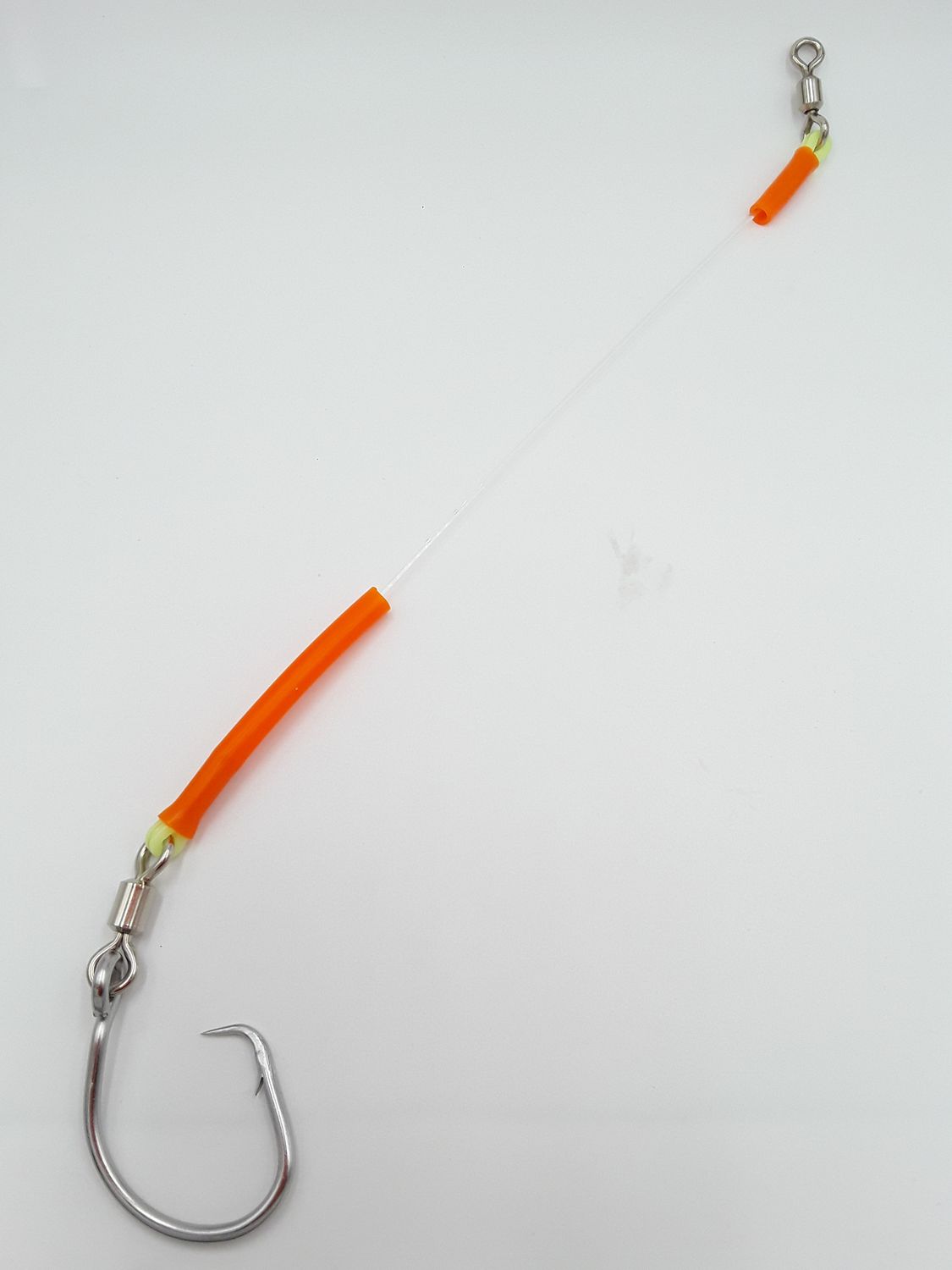 B&amp;J Halibut Leader Deluxe w/Swivel 16/0, Color: Orange