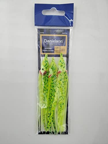 Danielson Squid 4.5&quot; Glow Chartreuse Splatter 3-pk