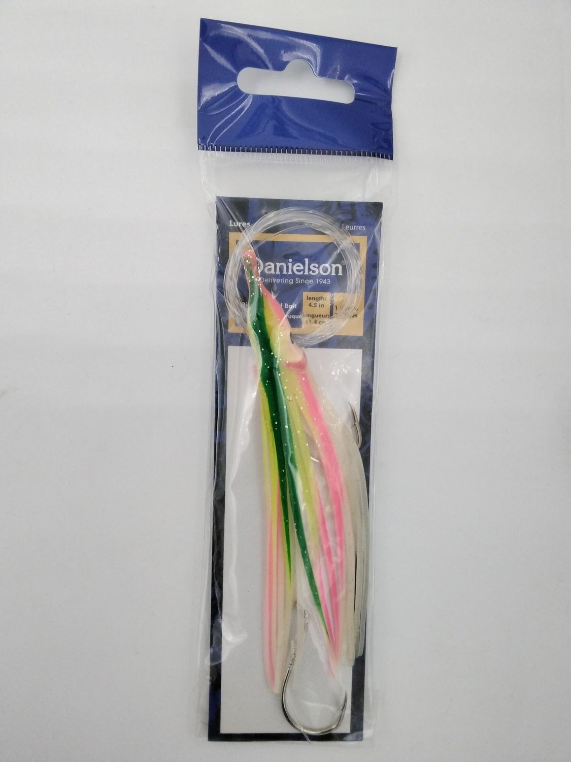 Danielson SQDR45100 Squid Rig 4.5&#39;&#39; Chartreuse/Pink/Pearl/Emerald