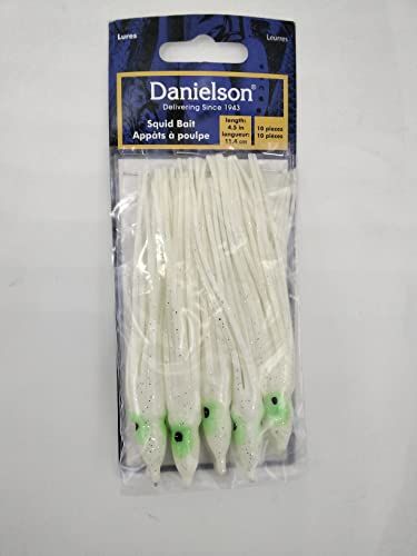Danielson Squid 4.5&quot; Glow White w/Green Eyes 10-pk