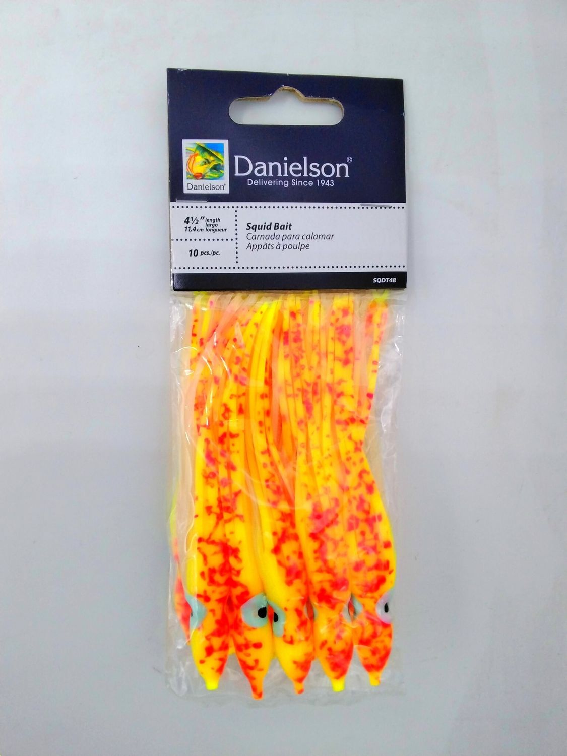 Danielson SQDT-48 Squid Bait 4.5&#39;&#39; - Florescent Red