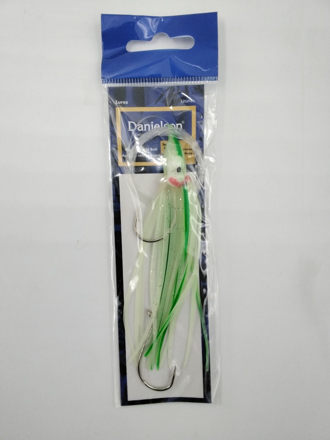 Danielson SQDR45118 Squid Rigged 4.5&#39;&#39; Glow/Green Streak