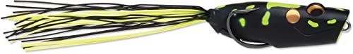 Terminator, Popping Frog, 2 1/2&quot; Length, 9/16 oz, Black Chartreuse Leopard, Package of 1