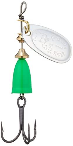 Blue Fox Classic Vibrax 01 Painted Tackle, Silver/Fluorescent Green, 1/8, 60-10-114IC