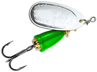 Blue Fox Classic Vibrax 00 Painted Tackle, Silver/Fluorescent Green, 7/64