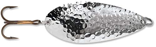 Blue Fox Strobe Tear Drop Spoon Classic Hammered Tackle, Silver, 1/4