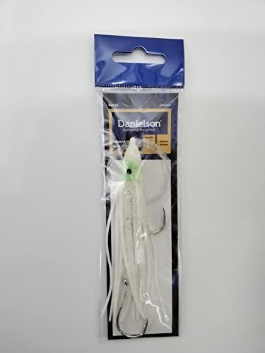 Danielson Squid Rigged 4.5&quot; Glow White w/Green Eyes