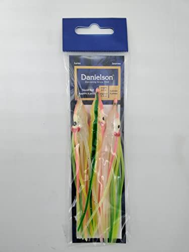 Danielson Squid 4.5&quot; Chart/Pink/Pearl/Emerald Green Stripe 3-pk