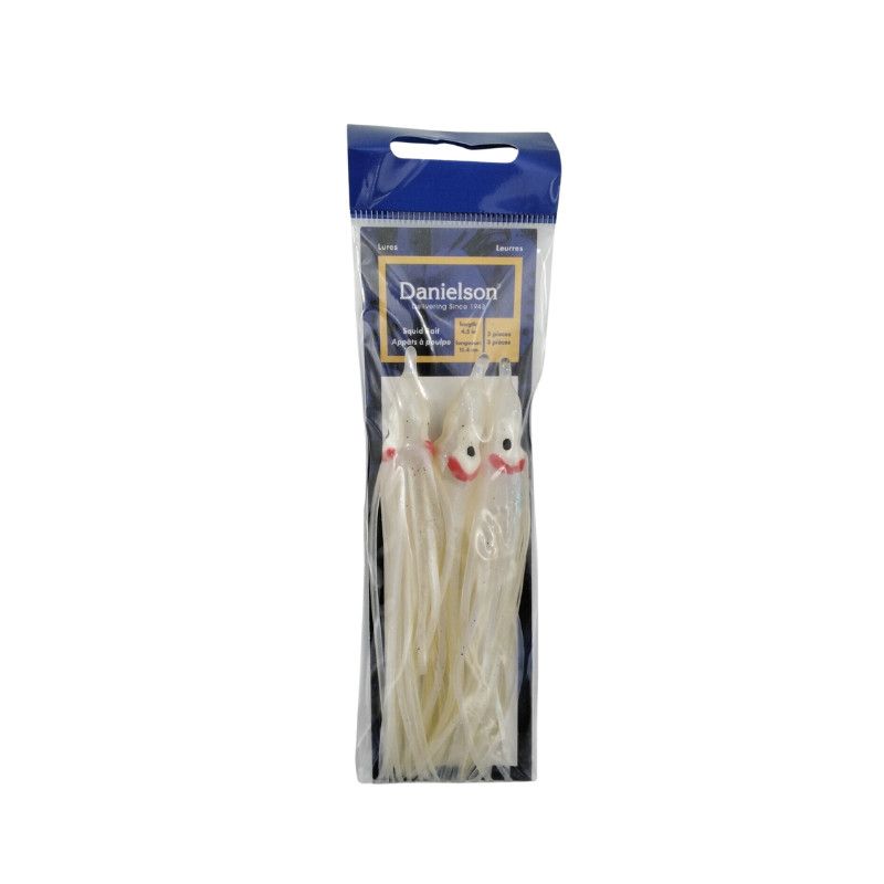 Danielson Squid Bait Skirt 4.5&#39;&#39; SQD453140 UV Mother of Pearl 3pk