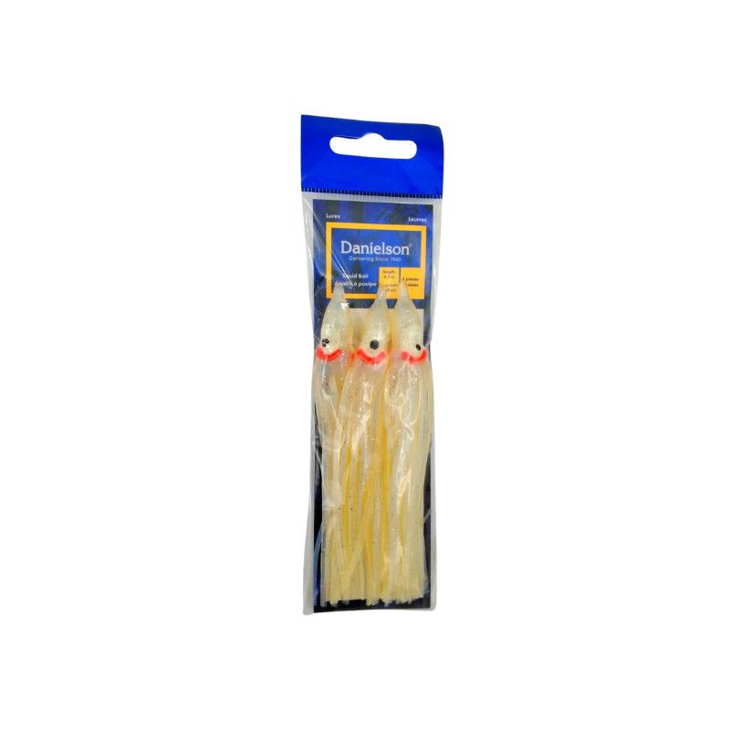 Danielson Squid Bait Skirt 4.5&#39;&#39; SQD453141 UV Pearl 3pk