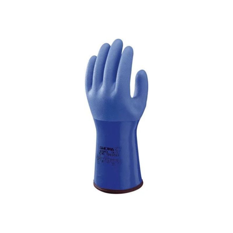 Atlas Glove 490 Insulated Cold &amp; Oil Resistant PVC Blue disc 1pr, Size: L