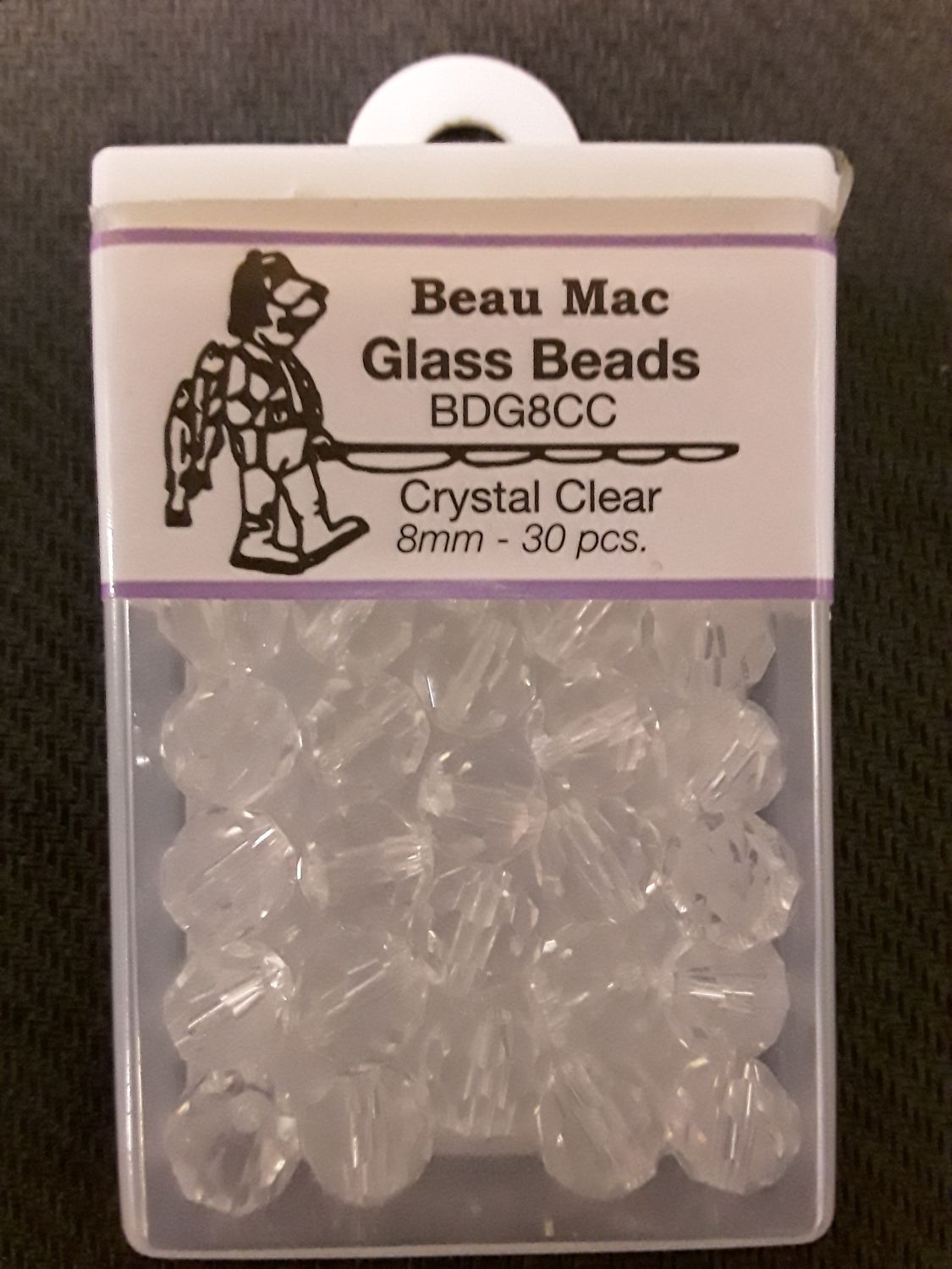 Beau Mac Beads Glass Facet 8mm 50pk, Color: Crystal Clear
