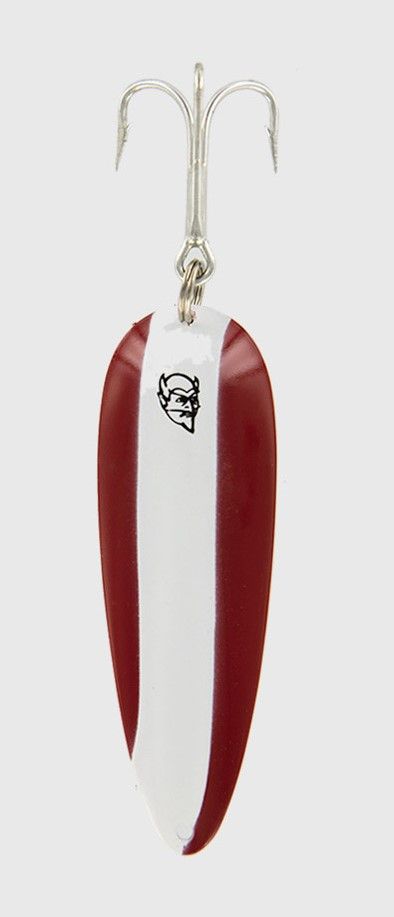 Dardevle Imp 2/5oz, Color: Red/Wh Stripe 2-09