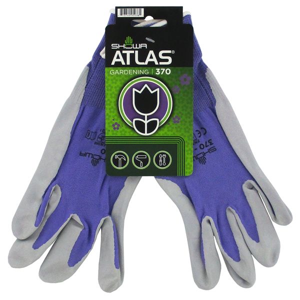 Atlas Glove 370 Nitrile Garden Glove Purple 1pr, Size: S