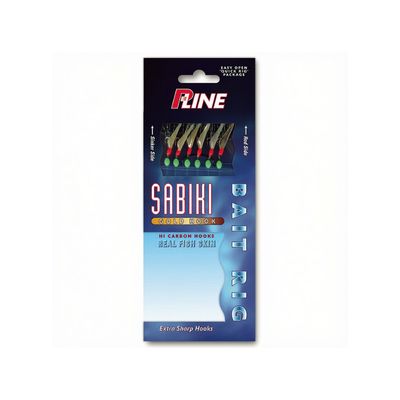 P-Line Sabiki Rig Gold Hook Fish Skin w/ Mylar