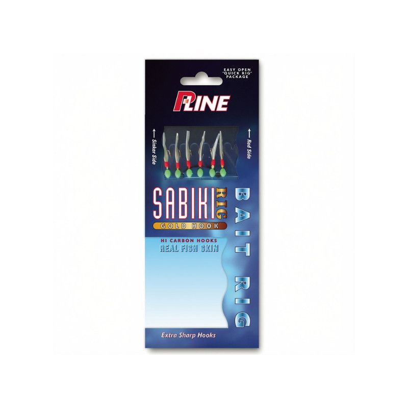 P-Line Sabiki Rig Gold Hook Fish Skin 