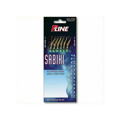 P-Line Sabiki Rig Red Hook Fluorocarbon Fish Skin w/ Mylar 