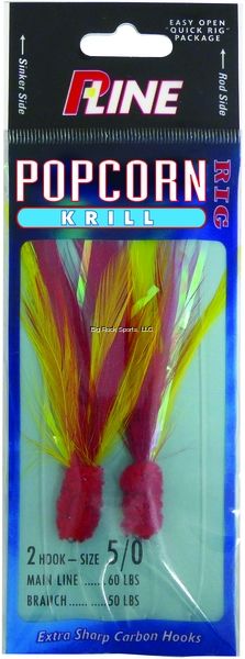 P-Line 5/0 Popcorn Krill 2 Hook Rig, Color: Red Yel