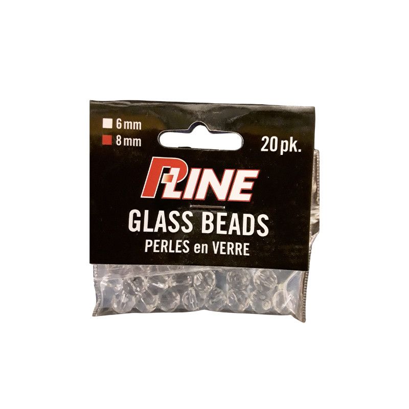 P-LINE Glass Beads  Faceted Clear 8mm 20pk