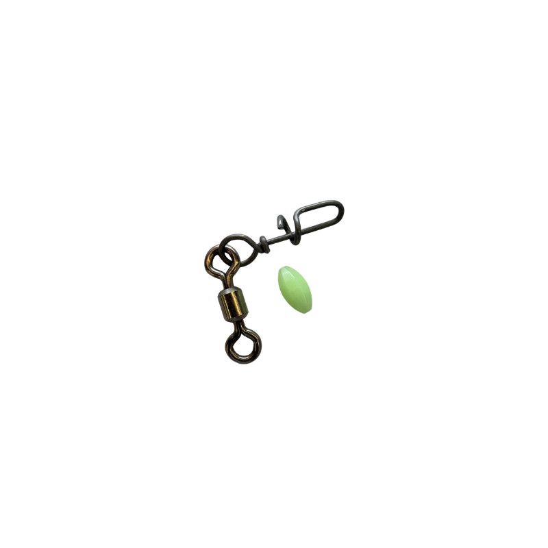 B&amp;J Corkscrew Swivel w/ Bead 6/0 - bead color varies