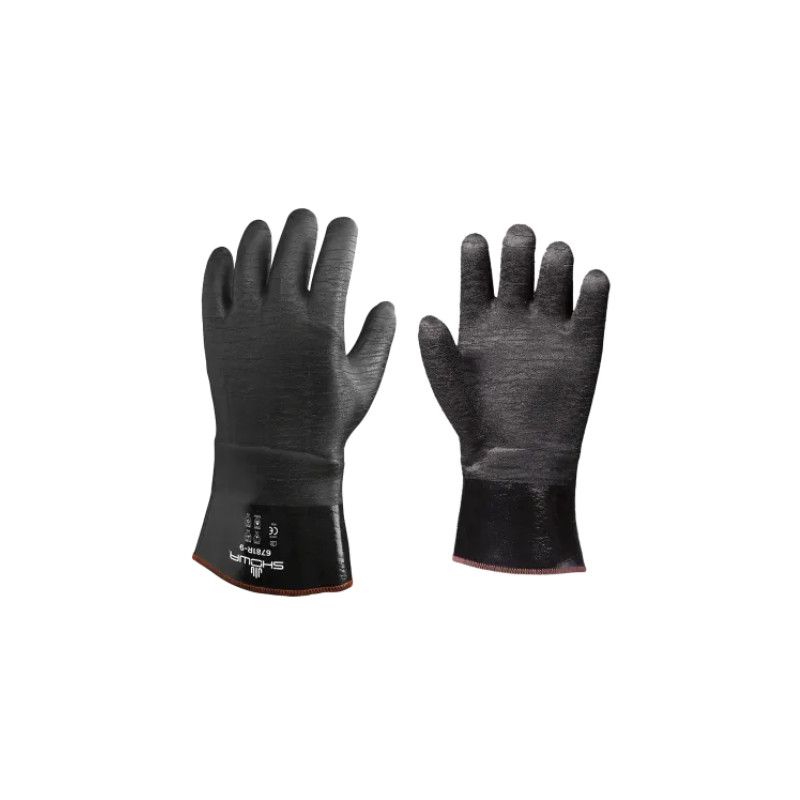 Atlas Glove 490 Cold &amp; Oil Resistant Insulated PVC Black Medium