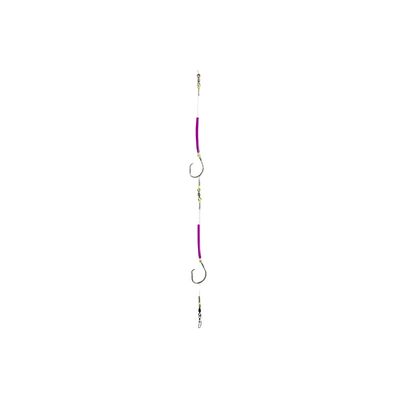 B&amp;J Basic Collection Halibut Rig Double Tube Purple 16/0 Circle