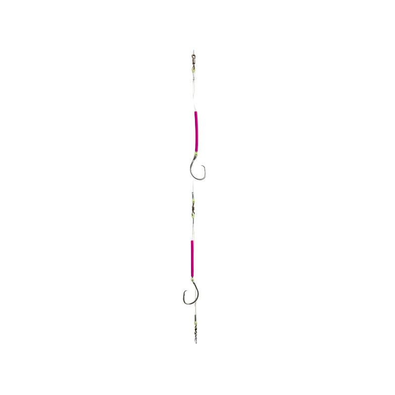 B&amp;J Halibut Rig Basic Collection Double Tube Pink 16/0 Circle