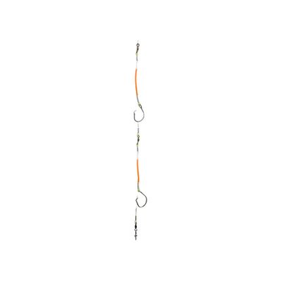 B&amp;J Halibut Rig Basic Collection Double Tube Glow Orange 16/0 Circle