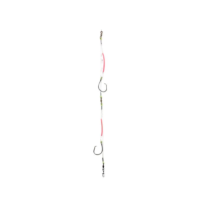 B&amp;J Halibut Rig Basic Collection Double Tube Glow Pink 16/0 Circle