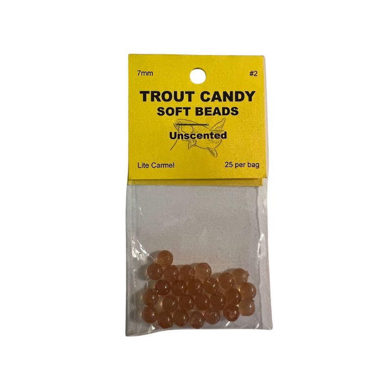 AFS Trout Candy Soft Bait Beads - Unscented, Color: Light Caramel, Size: 7mm