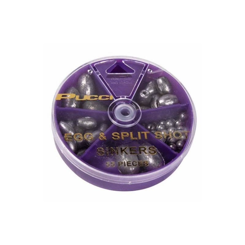 Pucci Egg &amp; Shot Sinker Assortment 55pc