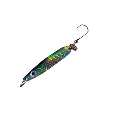 Westcoast Super Hero Phat-E Flutter Spoon 3.5" Aquaman / Chrome / Halo / Moonjelly Glow / Spinner